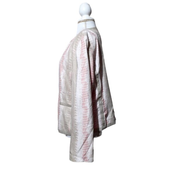 City Girl 2 Pc Women's set Jacket & Blouse Snake Print Pink Multi Color Sz Large - Picture 10 of 11
